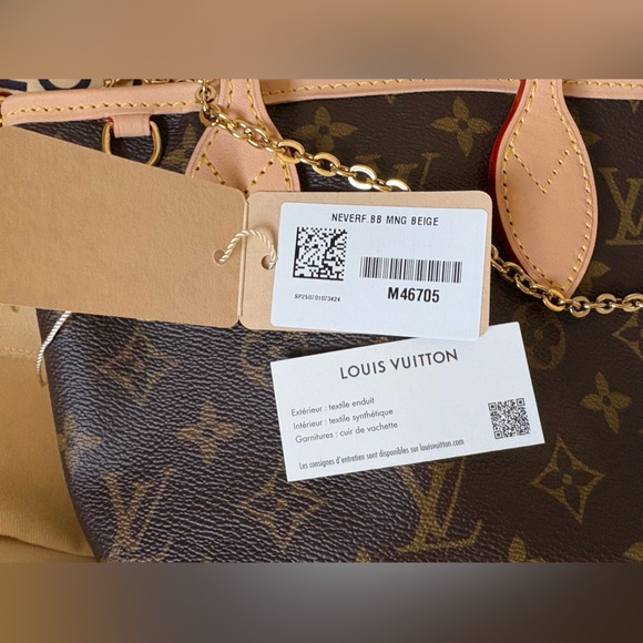 ✨100% Authentic Louis Vuitton Neverfull BB In Monogram In Beige⭐️ - Picture 10 of 14